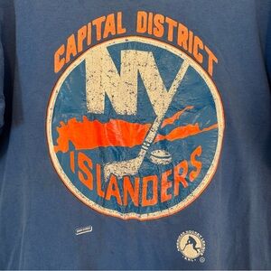 Vintage New York Islanders Capital District Single Stitch T-shirt Tee blue Large